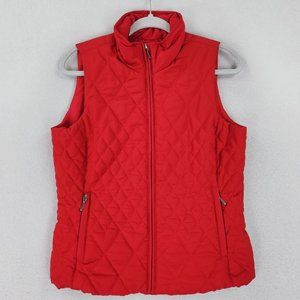 Coldwater Creek Vest Womens Extra Small Red Quilted Lightweight Casual Outdoor